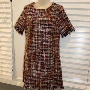 60s Inspired Mod Tweed Plaid Shift Dress